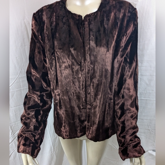Valerie Stevens Rich Brown Faux Fur Jacket XL Bag 1 - Picture 1 of 11